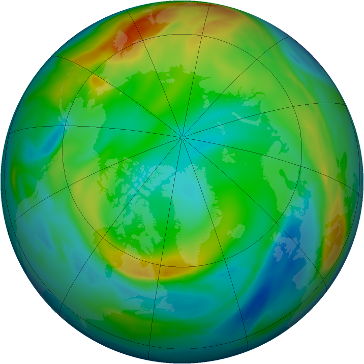 Arctic ozone map for 30 December 2004